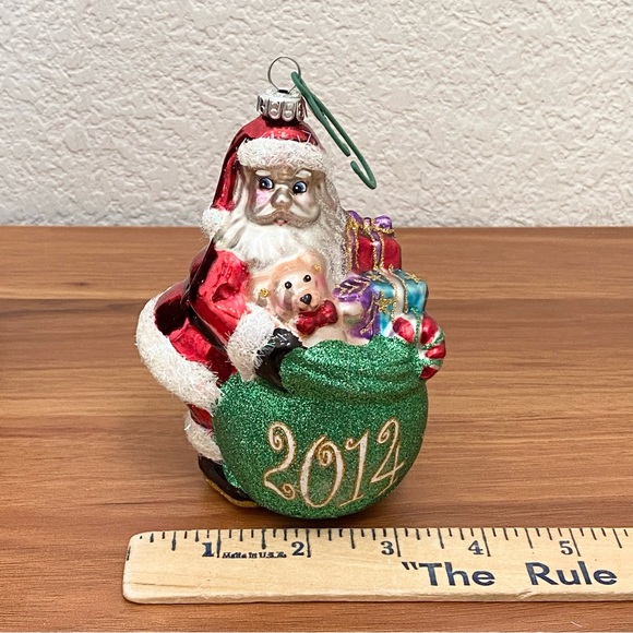 2014 CELEBRATIONS By Christopher RADKO  Mercury Glass Handblown Santa Ornament - Picture 12 of 16